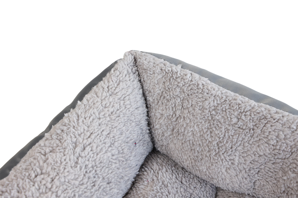 Rectangular Pet Bed – SQUARE Grey with Paws
