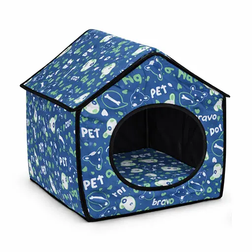 Comfort Cube Soft Indoor Pet House – Blue & Green