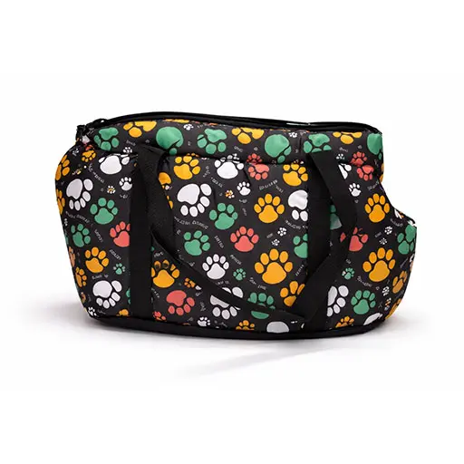 Pet Carrier Bag With Colorful Paw Prints - Vibrant