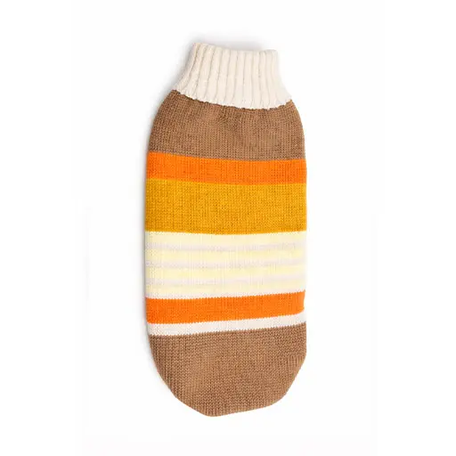 Autumn Stripe Knit Sweater – Brown, Orange & Cream