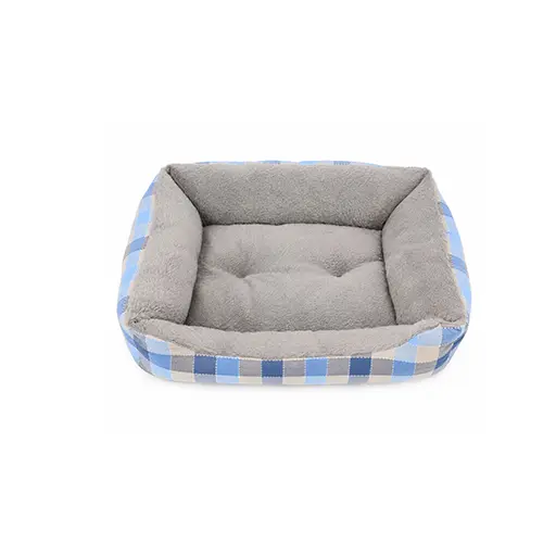 Pet Bed Luxury Checkered Blue