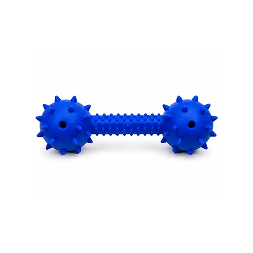 Spiky Rubber Dumbbell Pet Toy with Squeaker