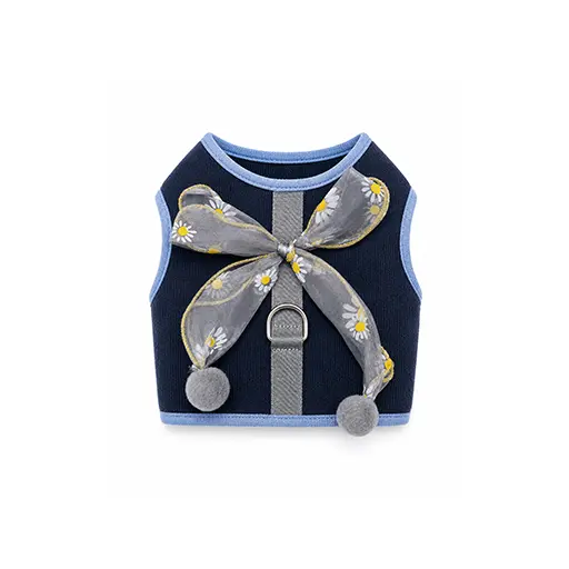 Elegant Floral Vest Harness for Dogs & Cats DARK BLUE