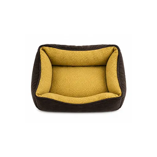 Pet Bed Luxury Brown & Mustard