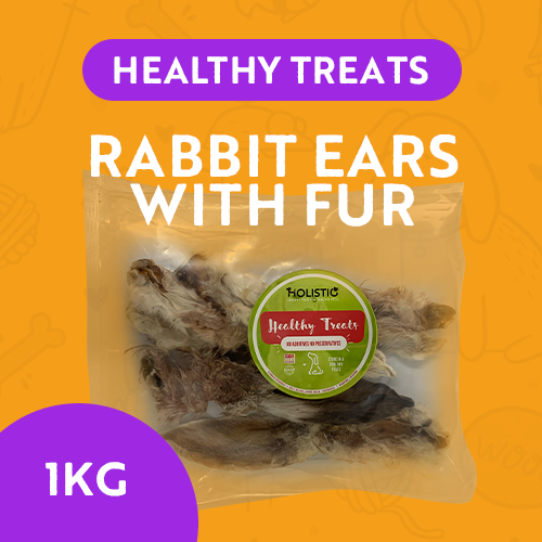 Healthy Treats - Rabbit Ears with Fur Dehydrated 1 kg
