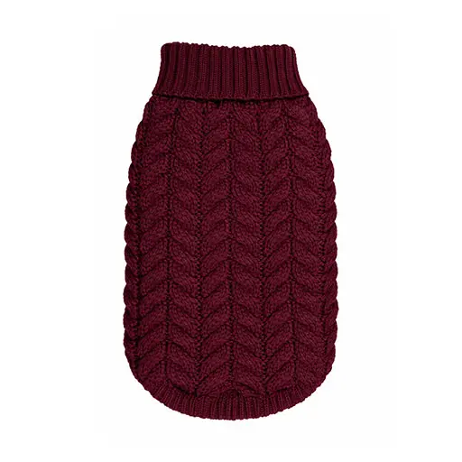 Nordic Cable Knit Winter Jumper – Rich Maroon