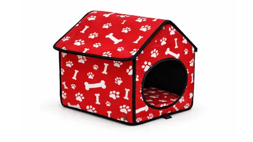 Comfort Cube Soft Indoor Pet House – Red & White