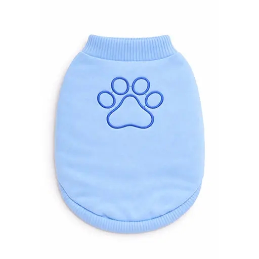 Soft Knit Paw Print Sweater - Blue
