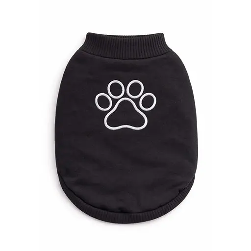 Soft Knit Paw Print Sweater - Black